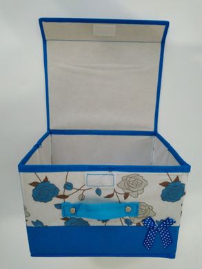 Ящик коробка для вещей 38х25х25см голубой Бантик